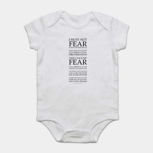 Fear Is The Mind Killer, Dune Litany Baby Bodysuit by Dream Artworks